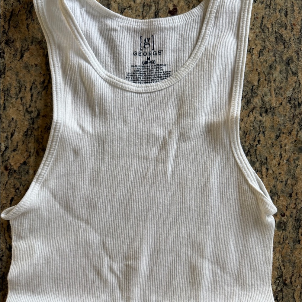 George Cream Ribbed Sleeveless Top size M